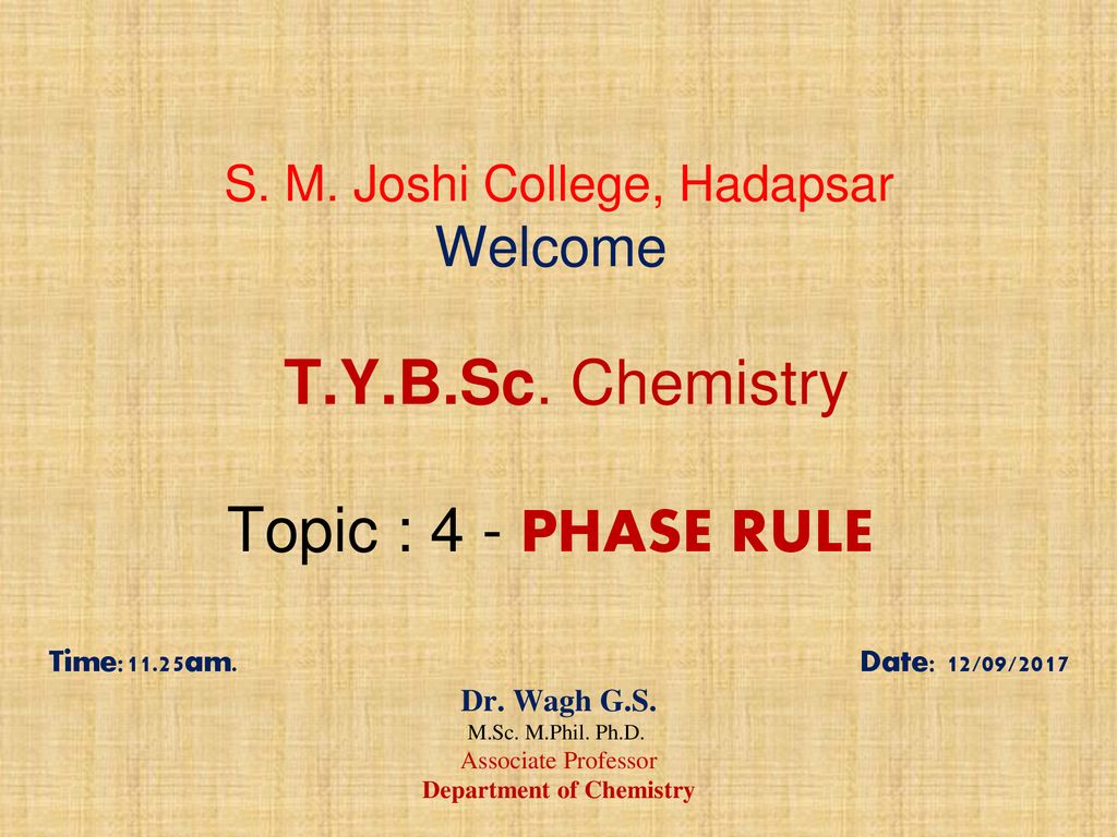 S. M. Joshi College, Hadapsar Welcome T. Y. B. Sc