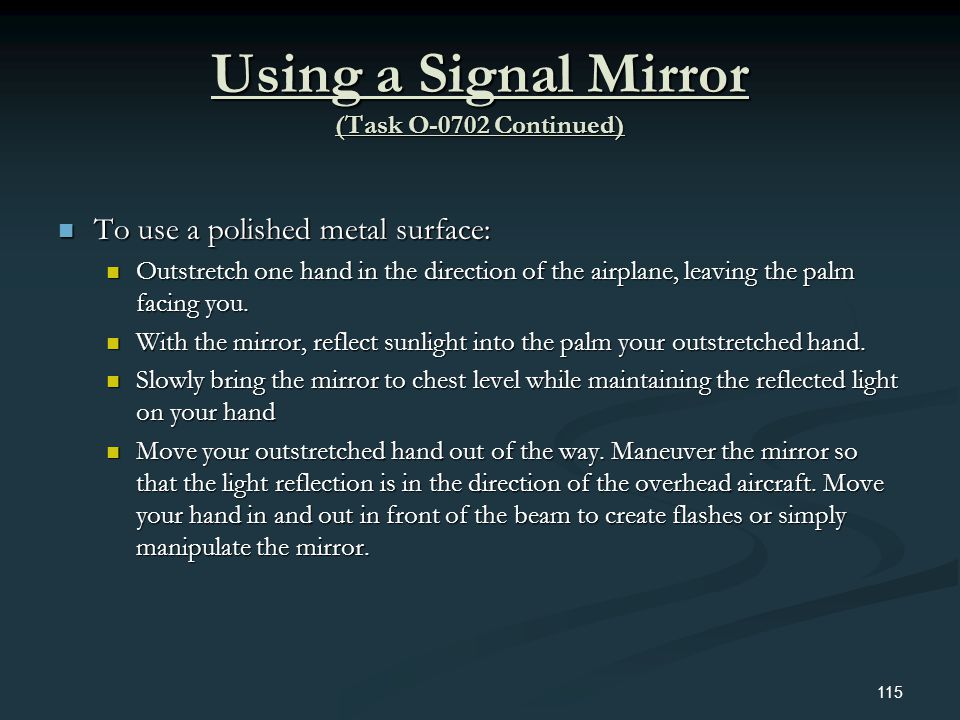 Using a Signal Mirror 