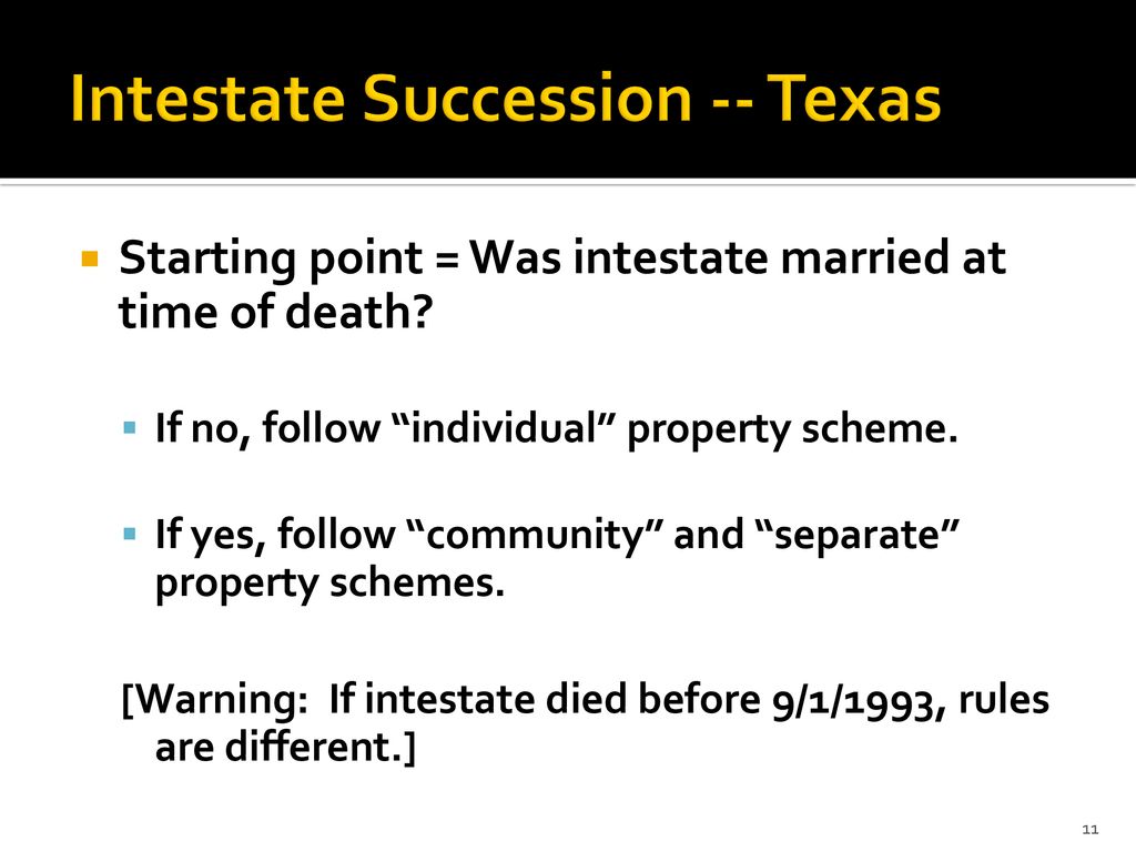 Texas Intestate Succession Chart Before 1993