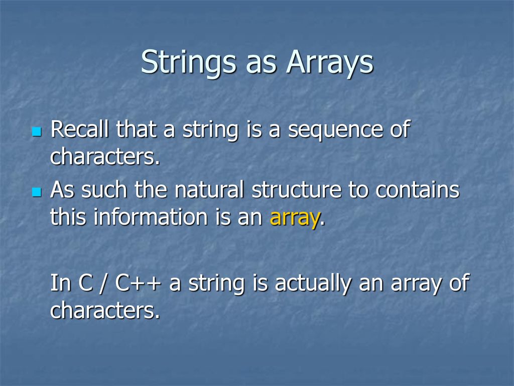 Strings …again. - ppt download