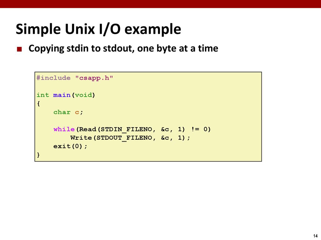 Simple Unix I/O example