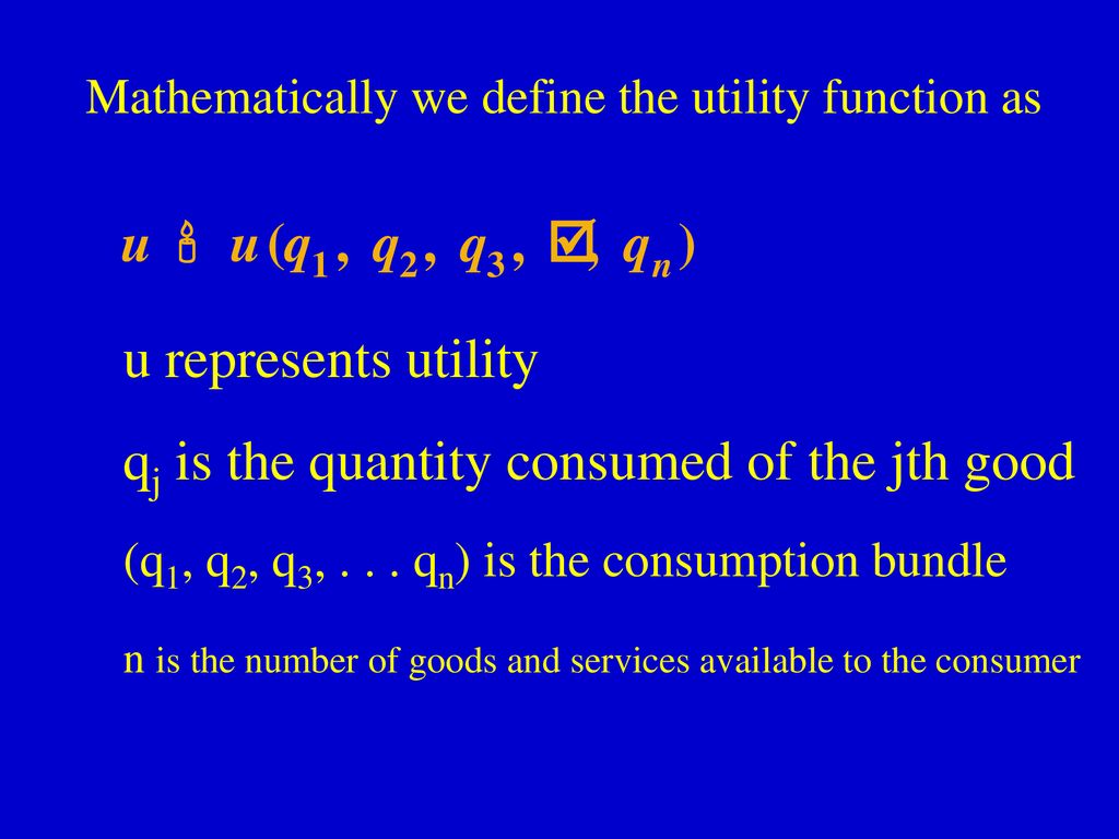 qj is the quantity consumed of the jth good