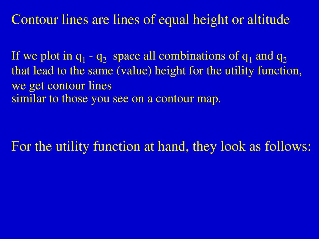 Contour lines are lines of equal height or altitude