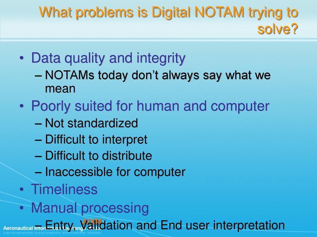 What problems is Digital NOTAM trying to solve
