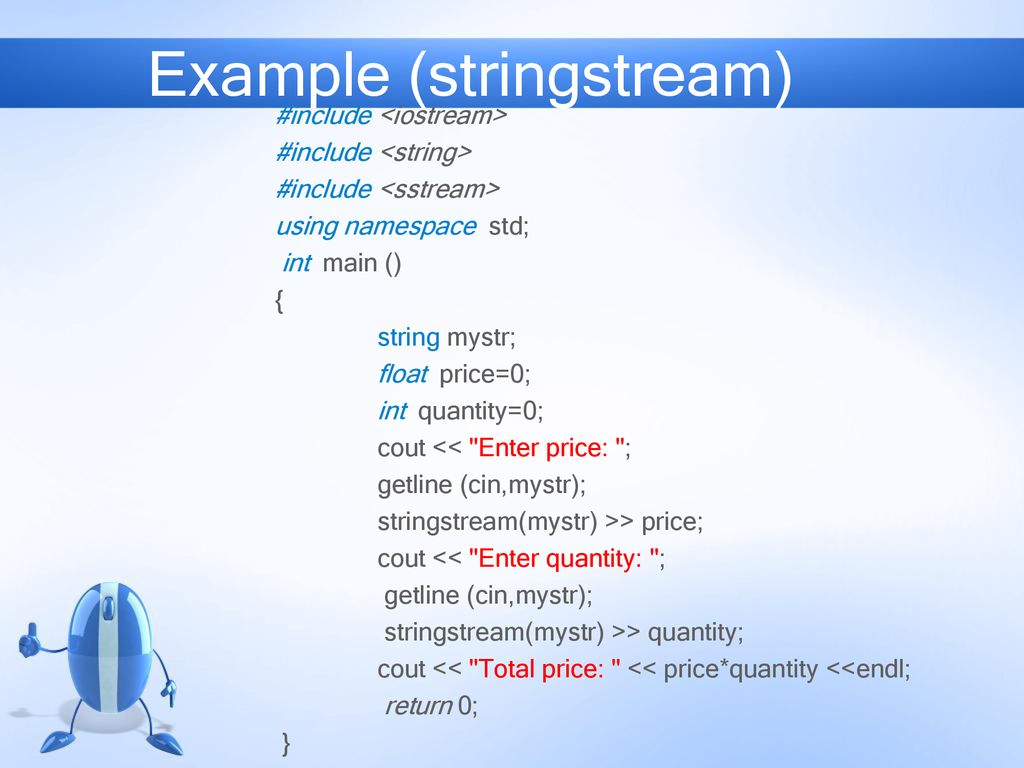 Example (stringstream)