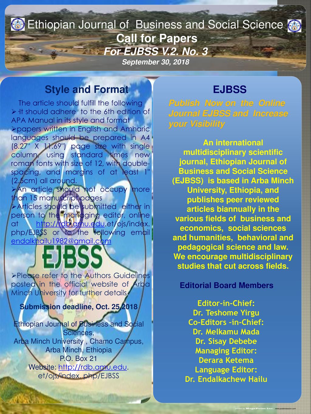 Ethiopian Journal of Business and Social Science Call for Papers