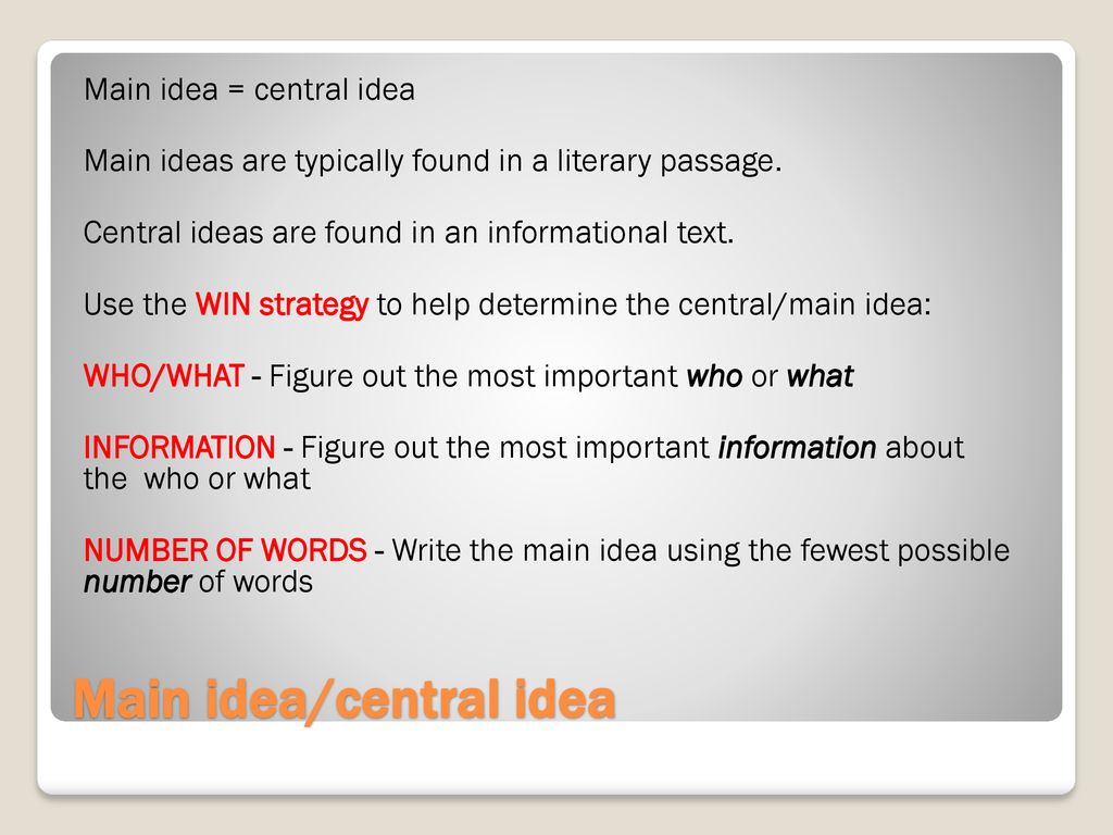 Theme and central/main idea - ppt download