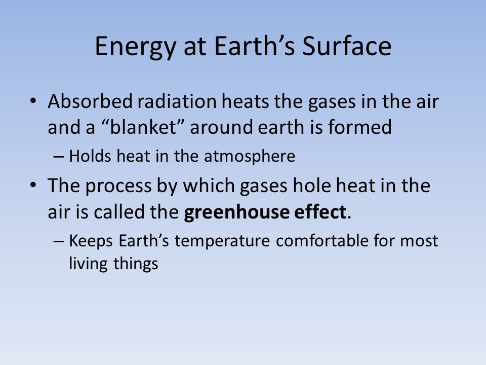 Energy at Earth’s Surface