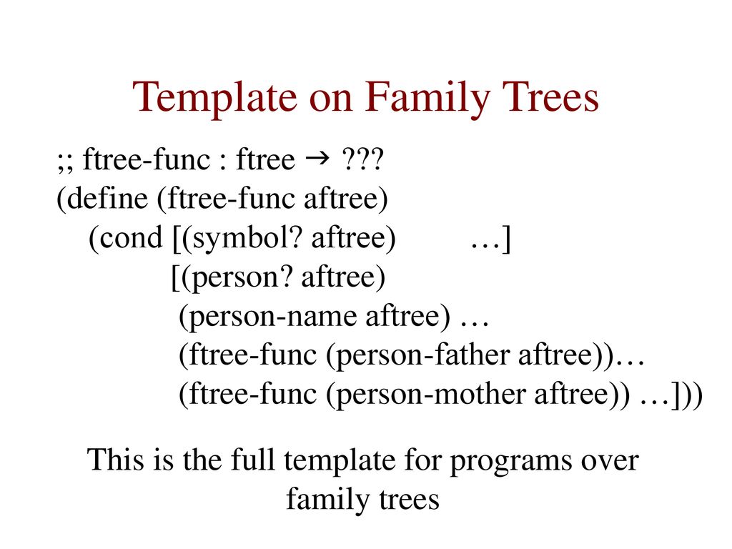 Template on Family Trees
