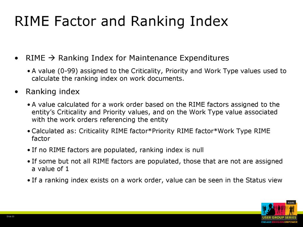 RIME Factor and Ranking Index