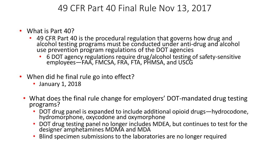 DOT Drug Testing What’s New? What’s the Same? ppt download DOT Drug Testing What’s New? What’s the Same? ppt download