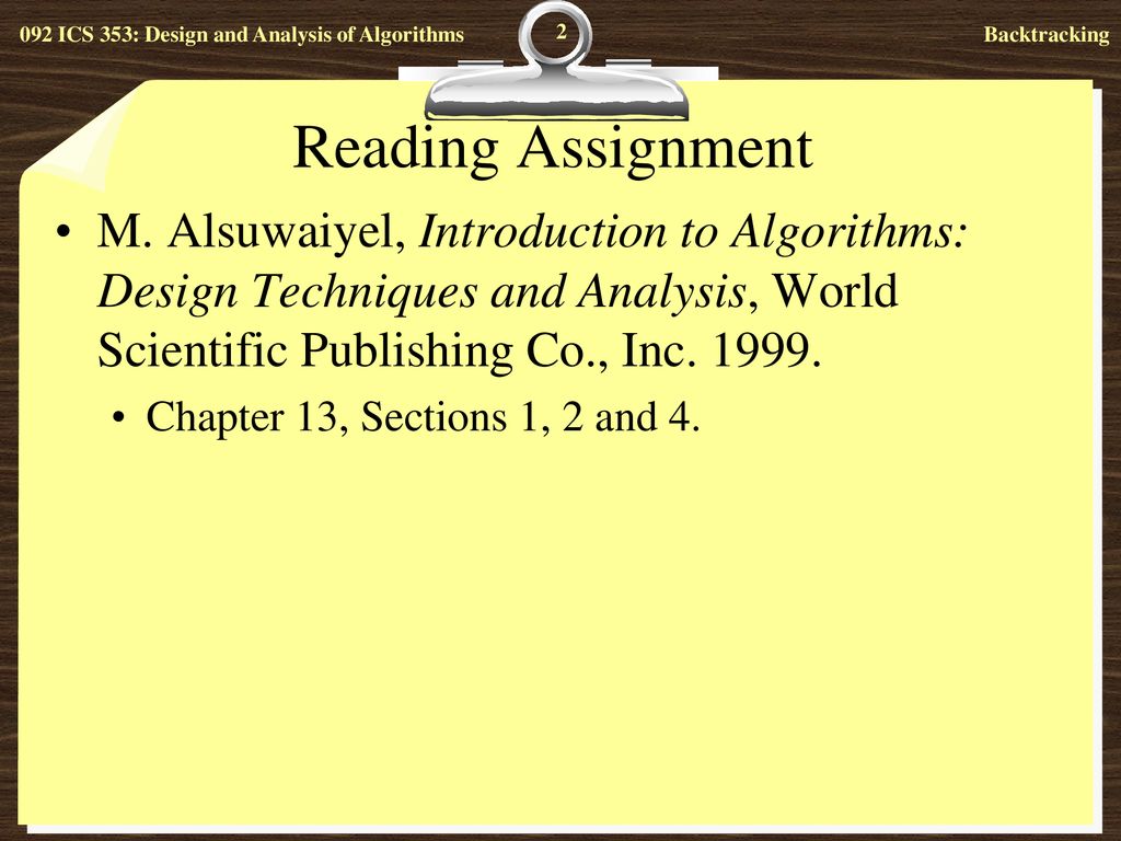 ICS 353: Design and Analysis of Algorithms - ppt download