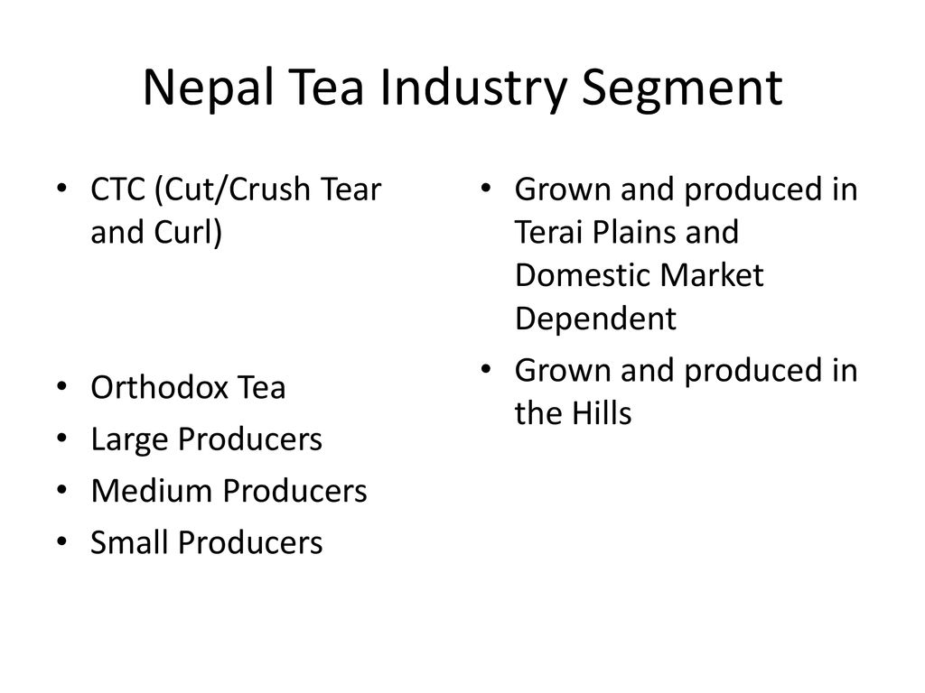Nepal Tea Industry Segment