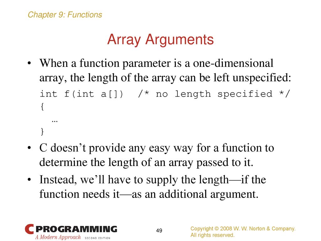 Functions Chapter 9 Copyright © 2008 W. W. Norton & Company. - ppt download