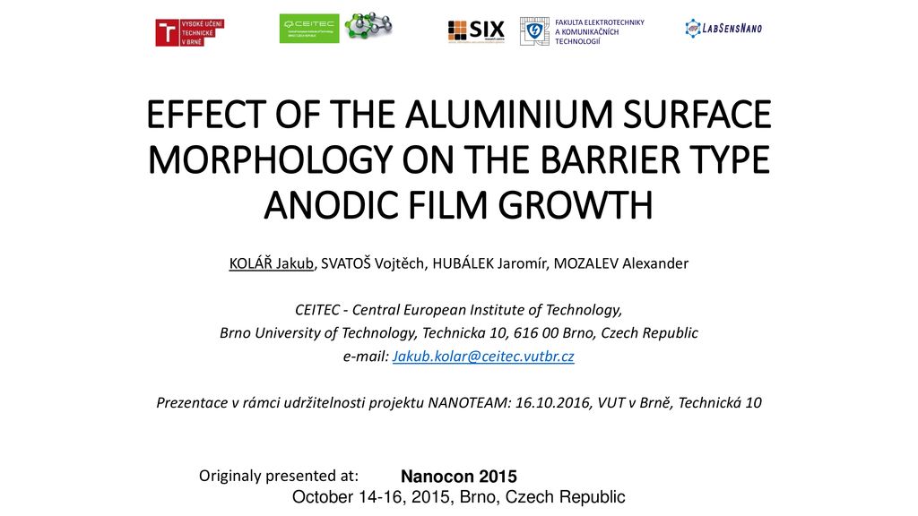 EFFECT OF THE ALUMINIUM SURFACE MORPHOLOGY ON THE BARRIER TYPE ANODIC FILM GROWTH