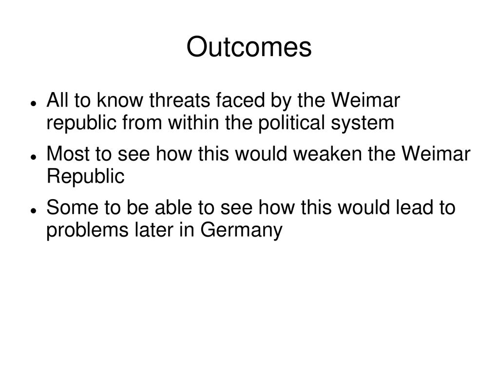 threats to the weimar republic