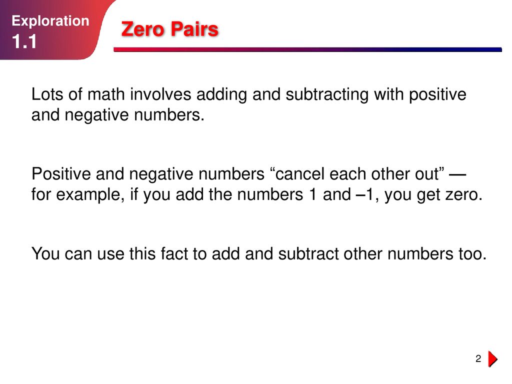 INTEGERS INTRO Zero Pairs. ppt download