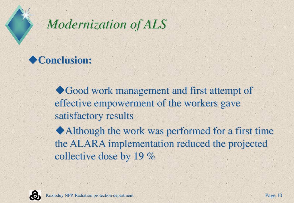 Modernization of ALS Conclusion: