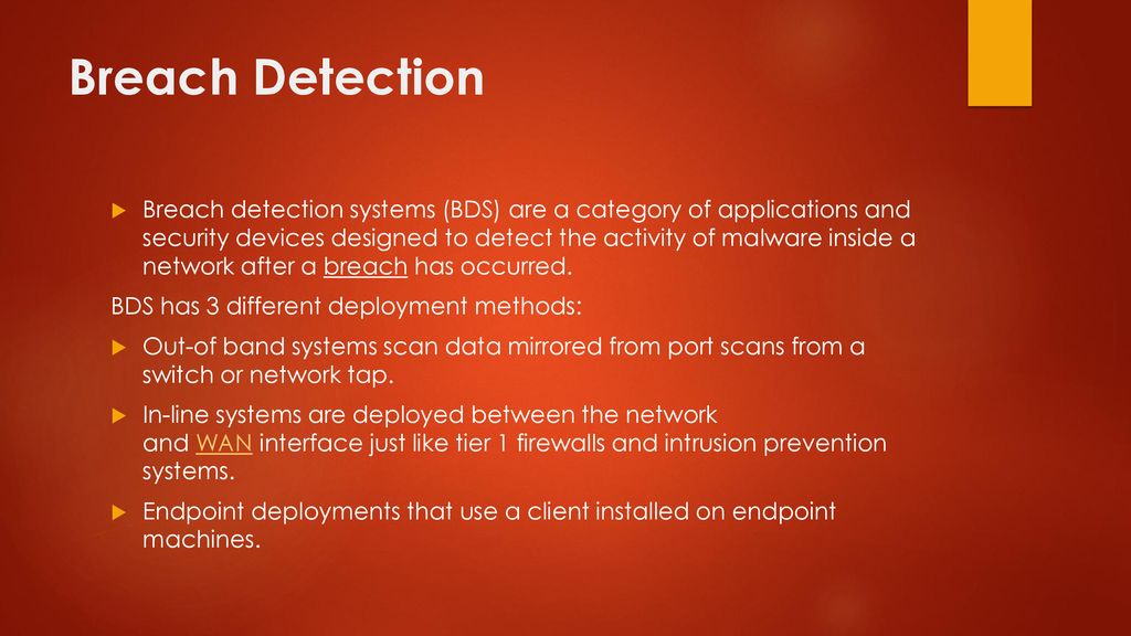 Detection Detect the breach and protect the data. By, ppt download