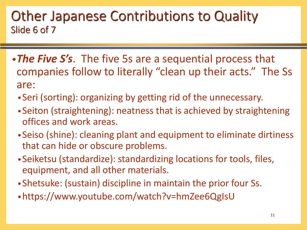 Other Japanese Contributions to Quality Slide 6 of 7