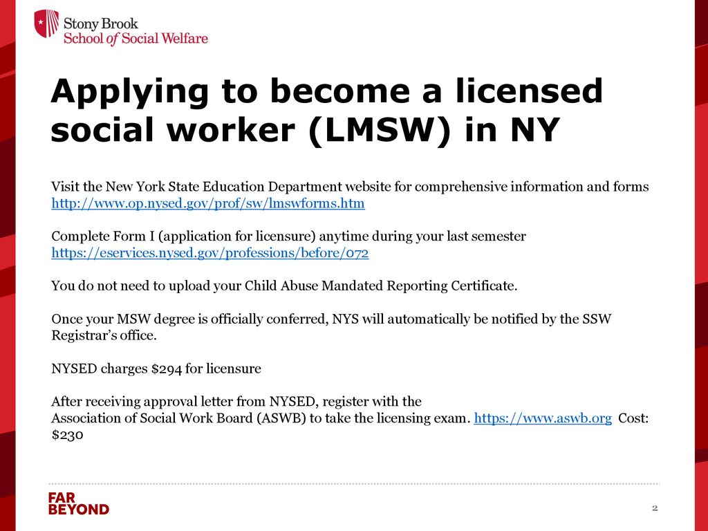 Applying To Become A Licensed Social Worker (Lmsw) In Ny - Ppt Download
