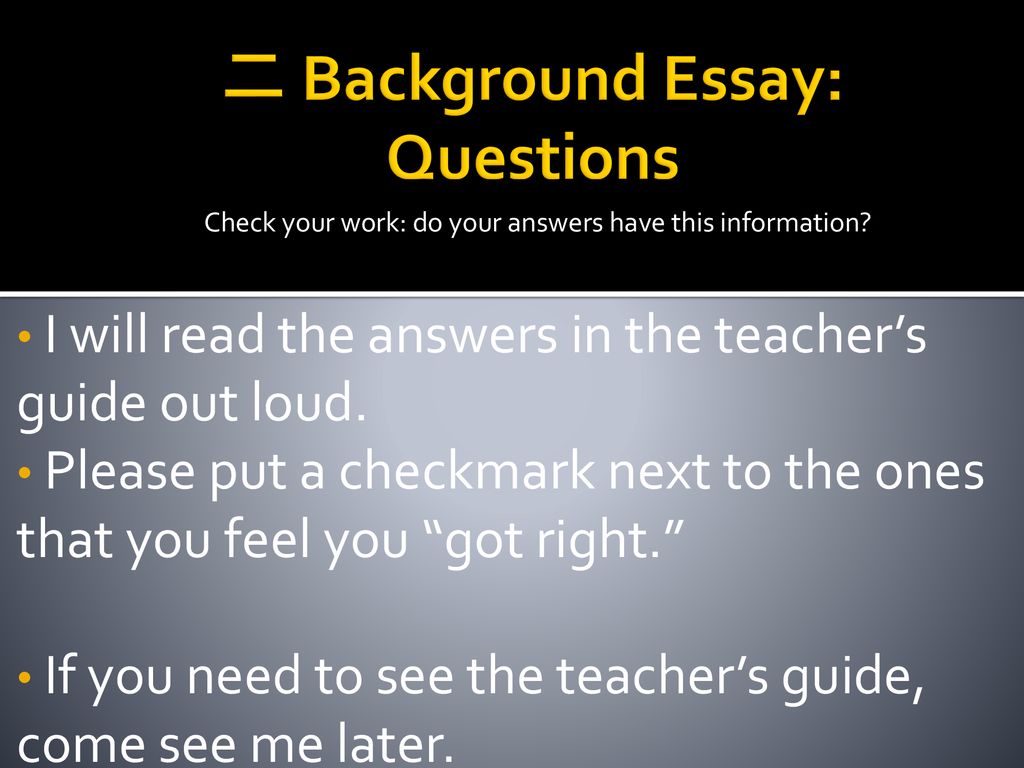 background essay questions