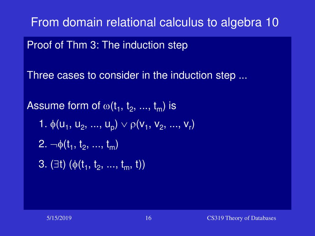 From Relational Calculus To Relational Algebra Ppt Download