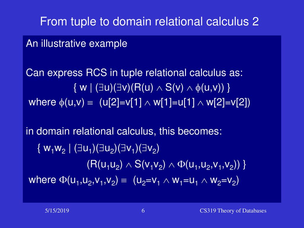 From Relational Calculus To Relational Algebra Ppt Download