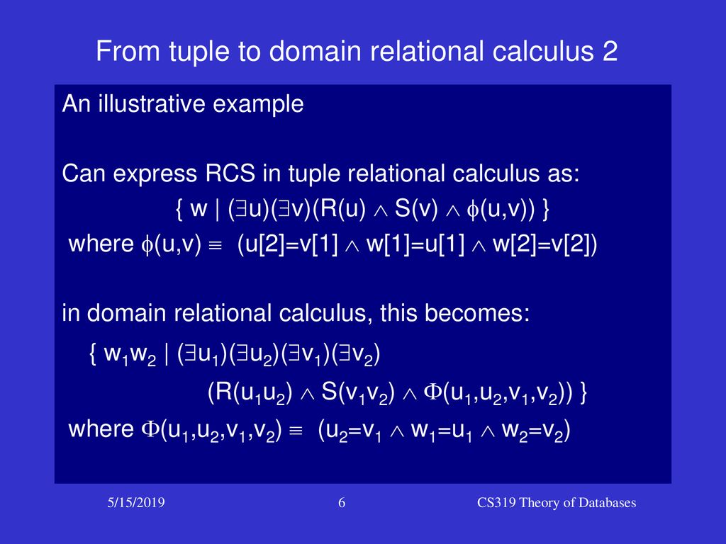From Relational Calculus To Relational Algebra Ppt Download