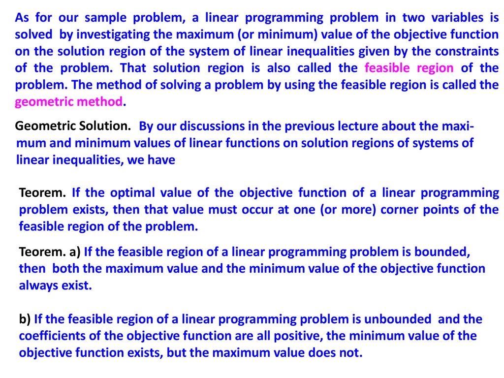 TBF General Mathematics - II Lecture – 9 : Linear Programming - ppt ...