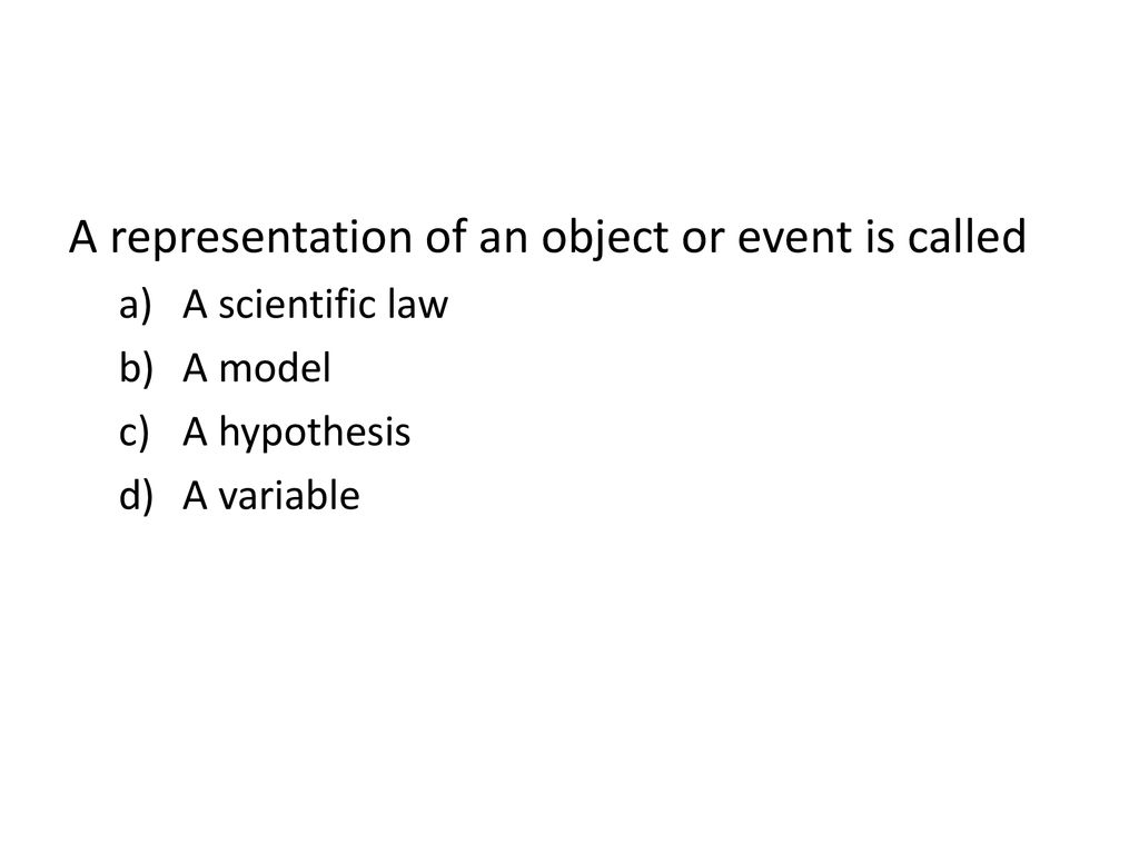 A representation of an object or event is called