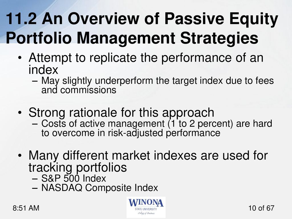 11.2 An Overview of Passive Equity Portfolio Management Strategies