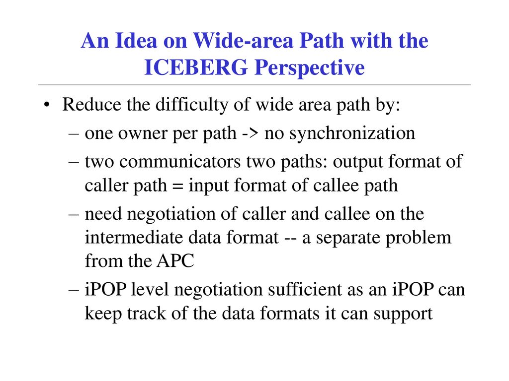An Idea on Wide-area Path with the ICEBERG Perspective