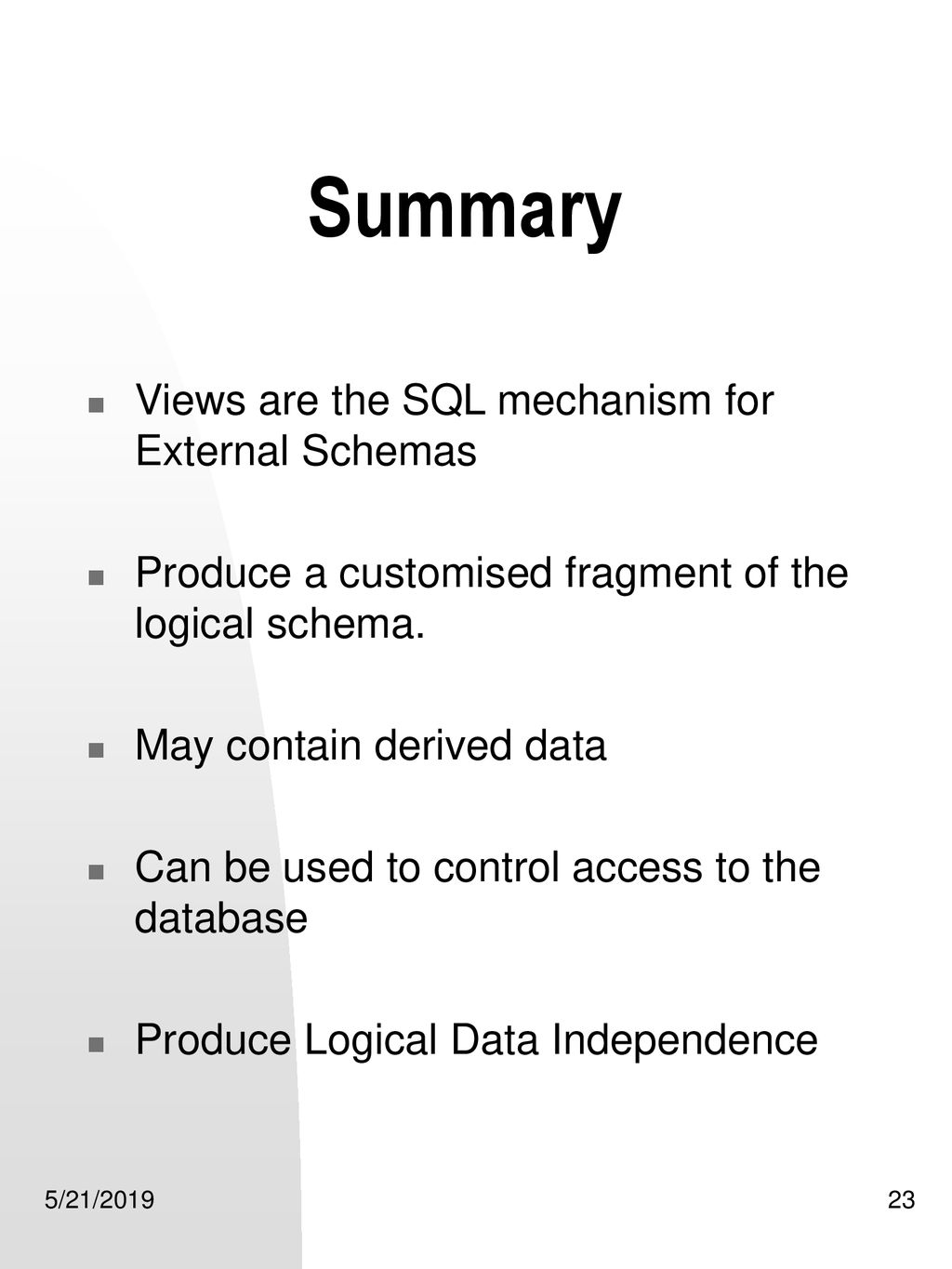 SQL-Views and External Schemas - ppt download