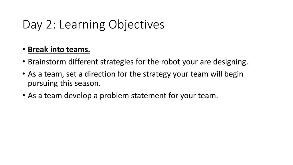 Day 2: Learning Objectives