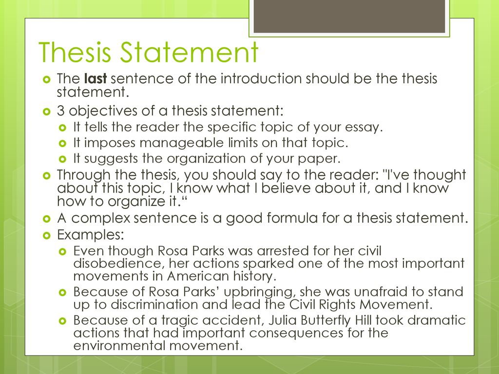Introductions & Thesis Statements - ppt download