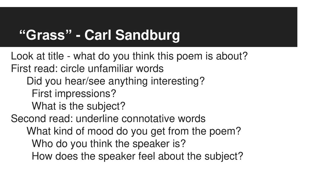 the theme of sandburgs poem grass is