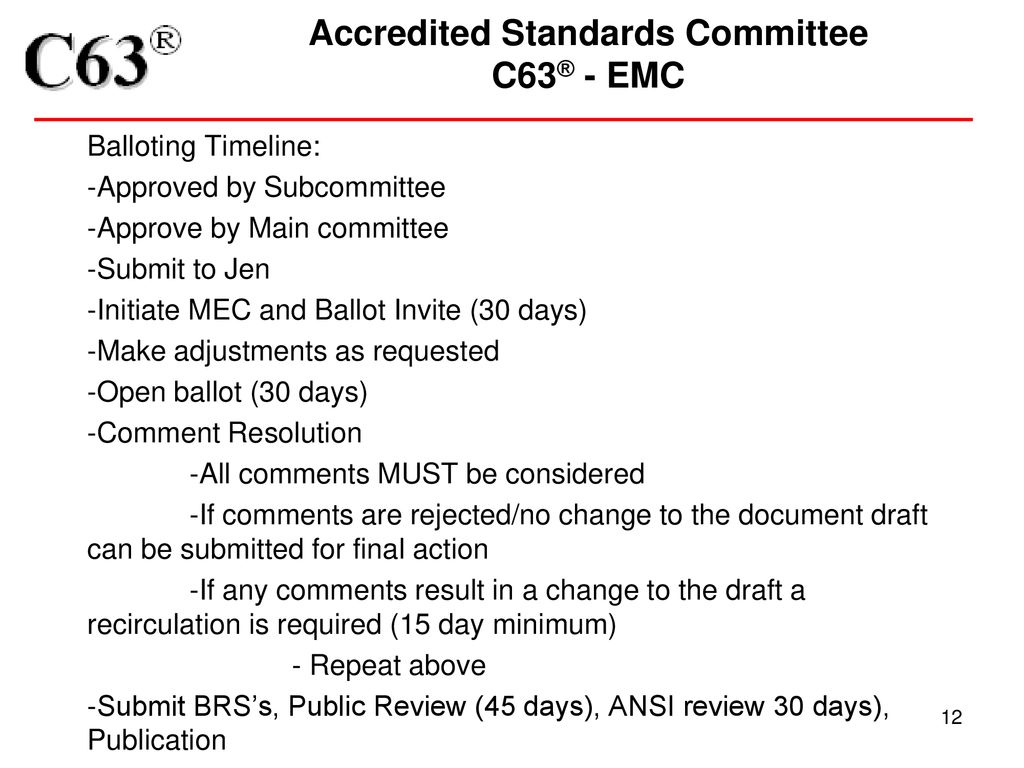 Accredited Standards Committee C63® - EMC - Ppt Download