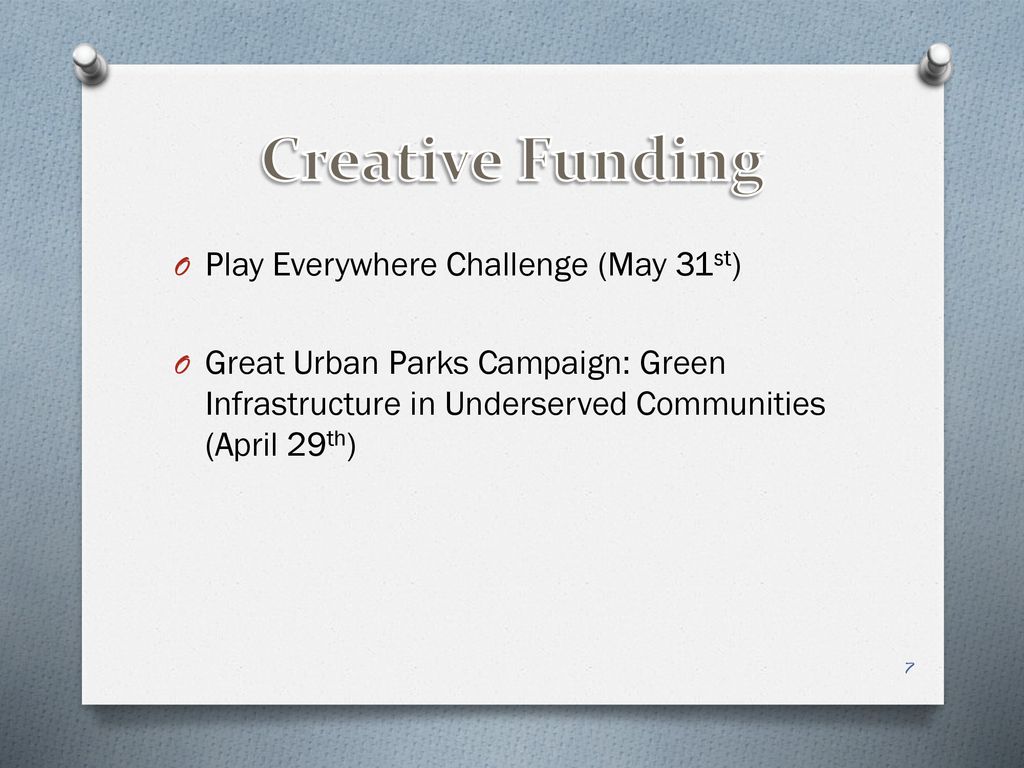 Creative Funding Play Everywhere Challenge (May 31st)