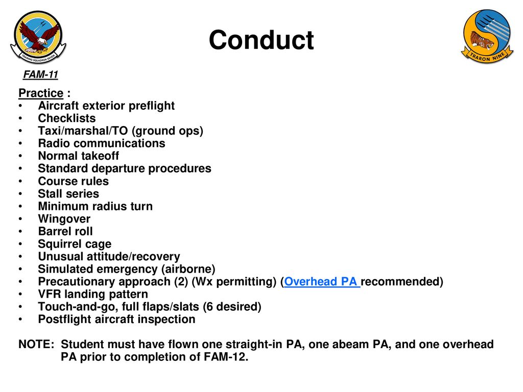 Intermediate Jet FAM-11 Familiarize the student with normal and