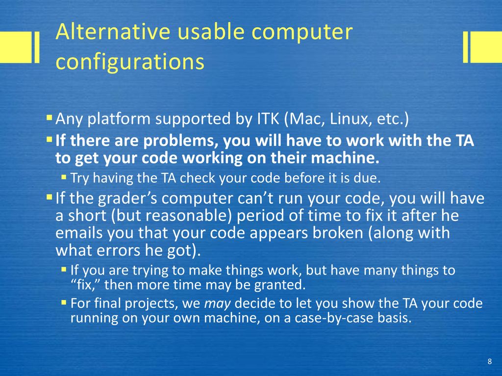 Alternative usable computer configurations