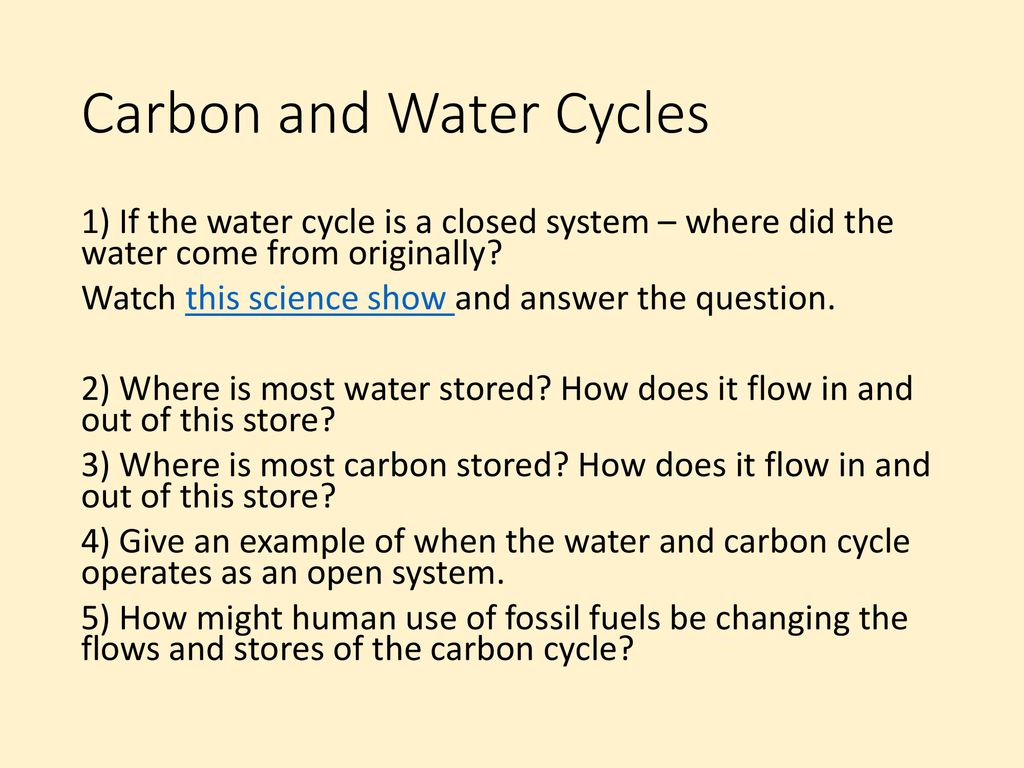 Carbon and Water Cycles - ppt download