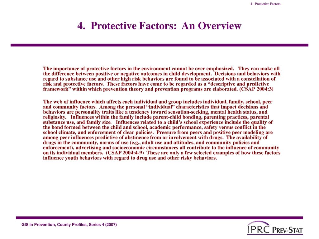 4. Protective Factors: An Overview