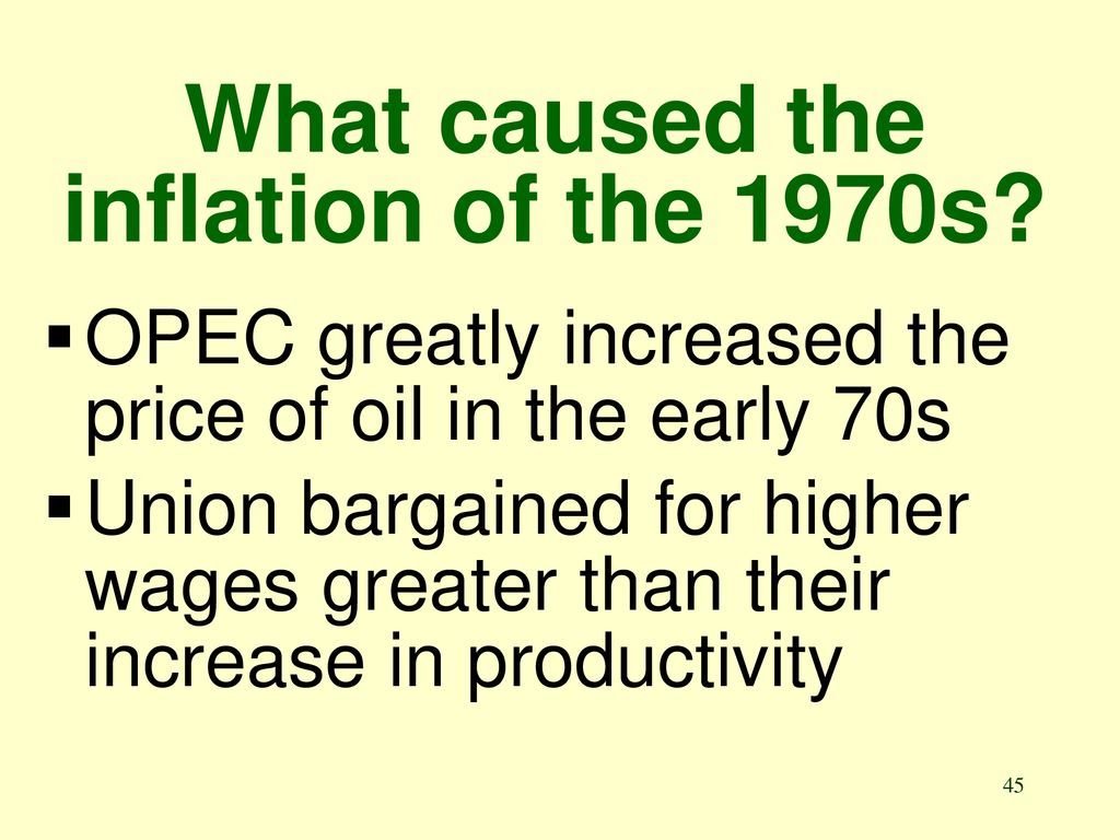 What caused the inflation of the 1970s