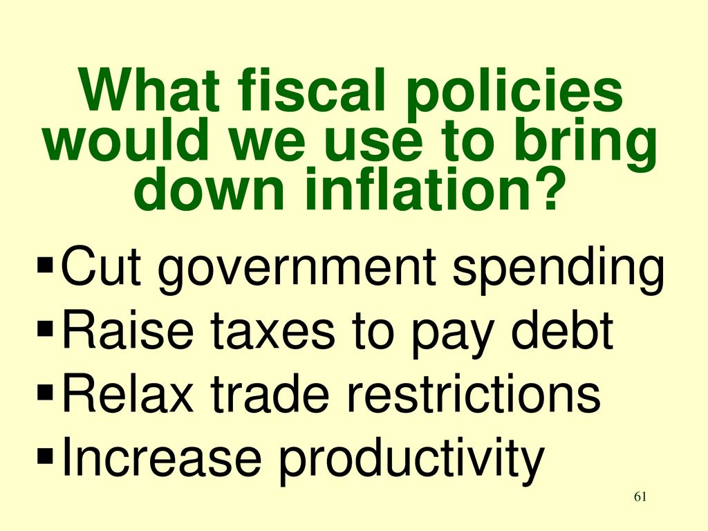 What fiscal policies would we use to bring down inflation