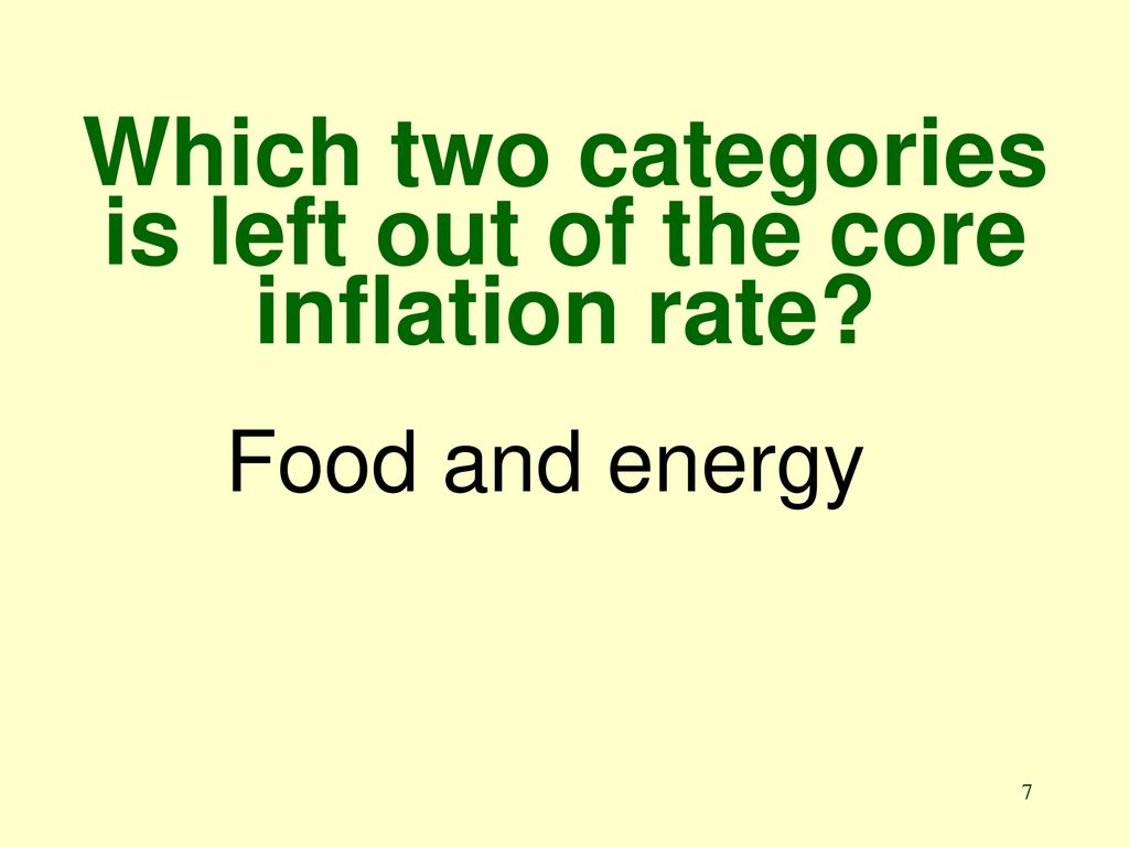 Which two categories is left out of the core inflation rate