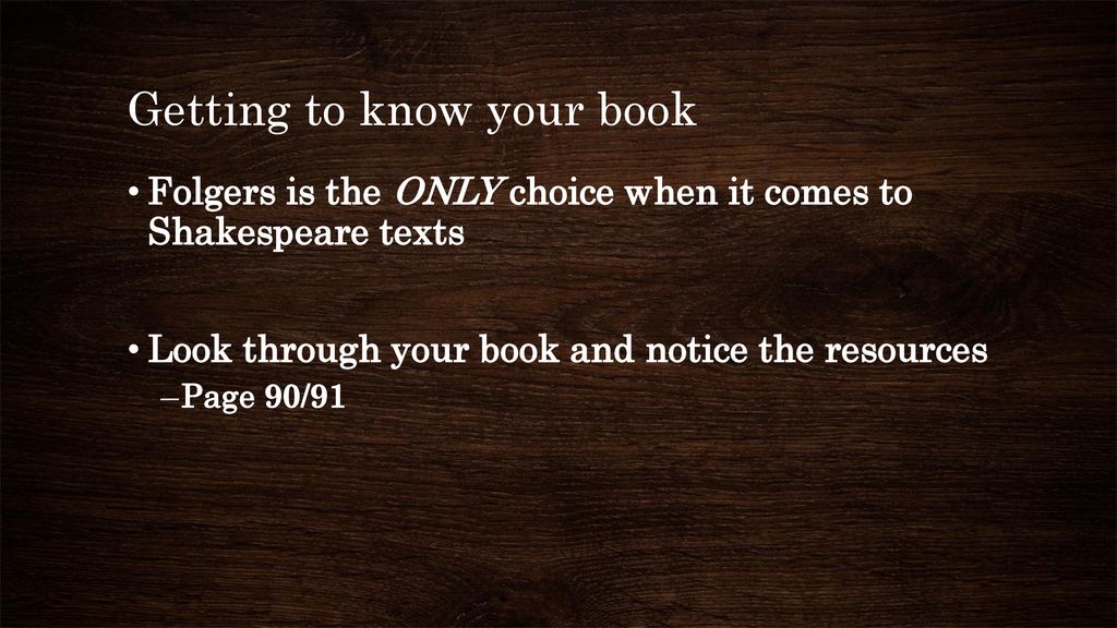 Getting to know your book