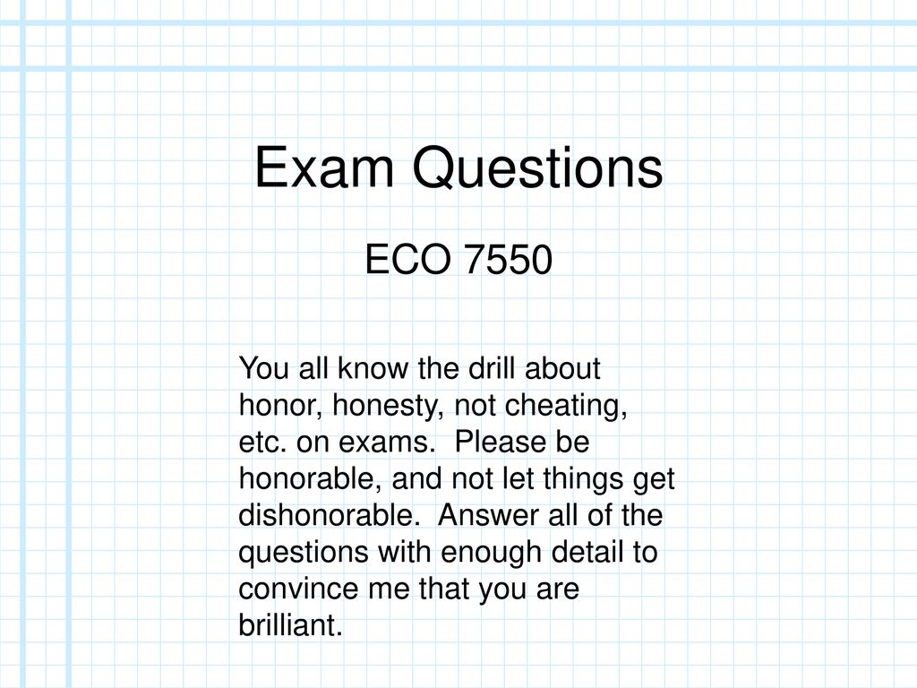 Exam Questions ECO