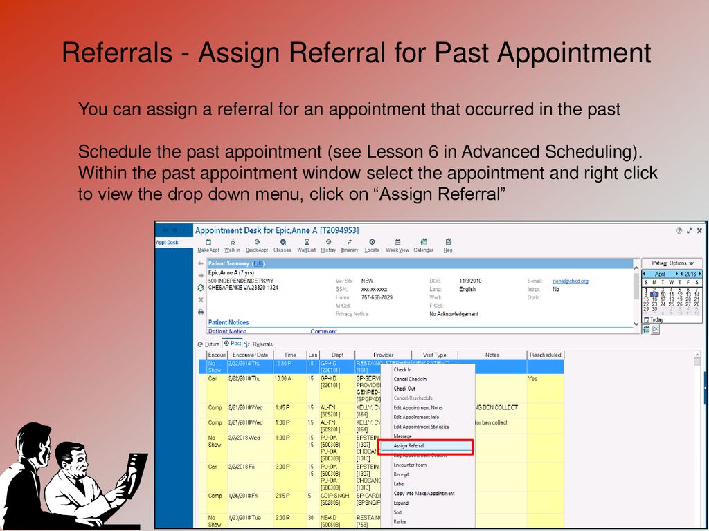Referrals - Assign Referral for Past Appointment