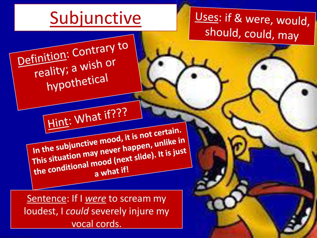 Subjunctive Uses: if & were, would, should, could, may